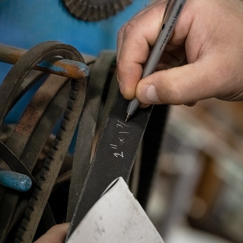 SR80SL Silver Ink Pen writing on leather